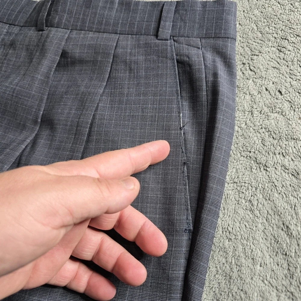 Polo University By Ralph Lauren Wool Pants Mens 38x31 (39) Gray Striped Pleated